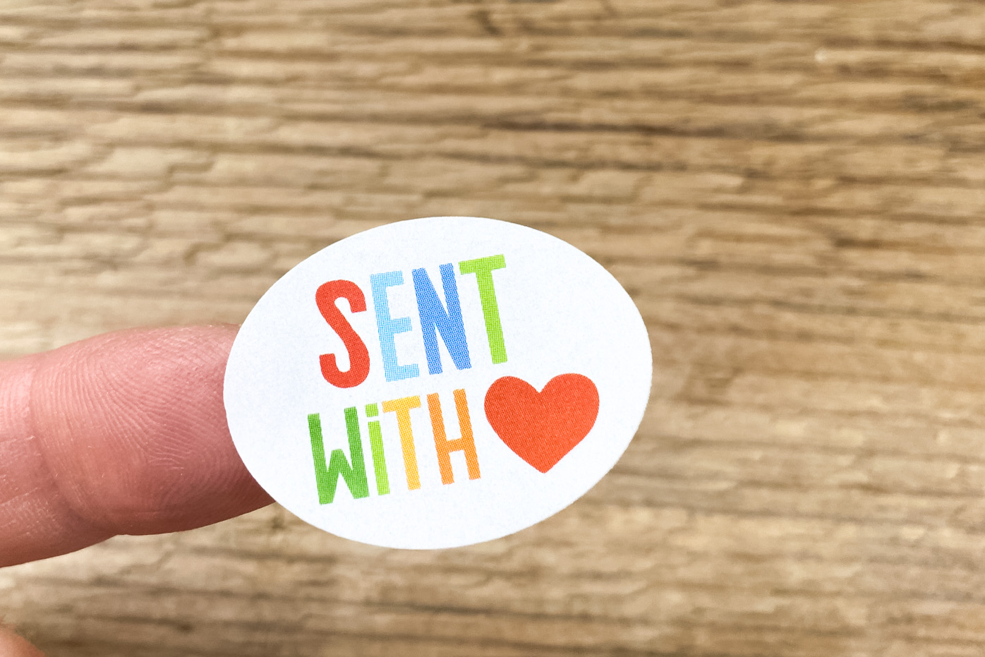 Sent with Love Sticker Set oval 