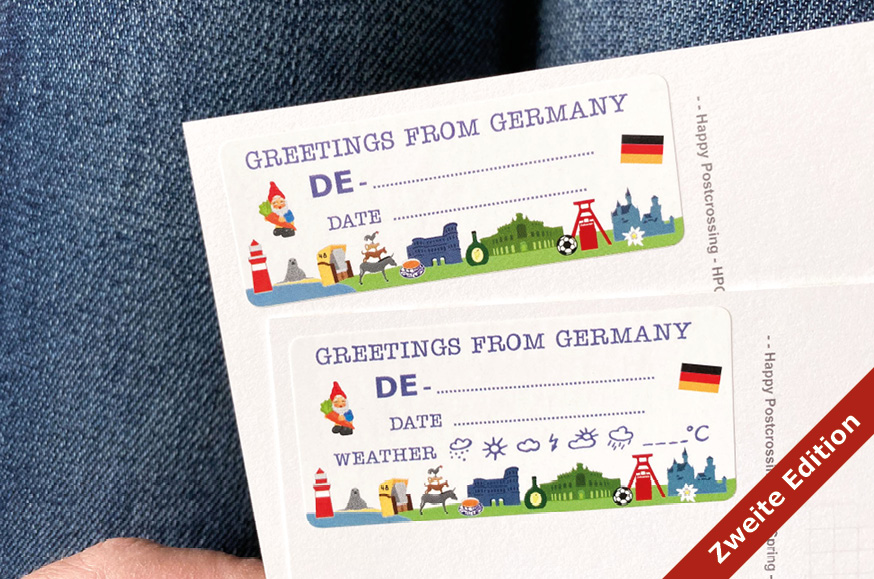 More Greetings from Germany Postcard ID Sticker Set 40 pieces