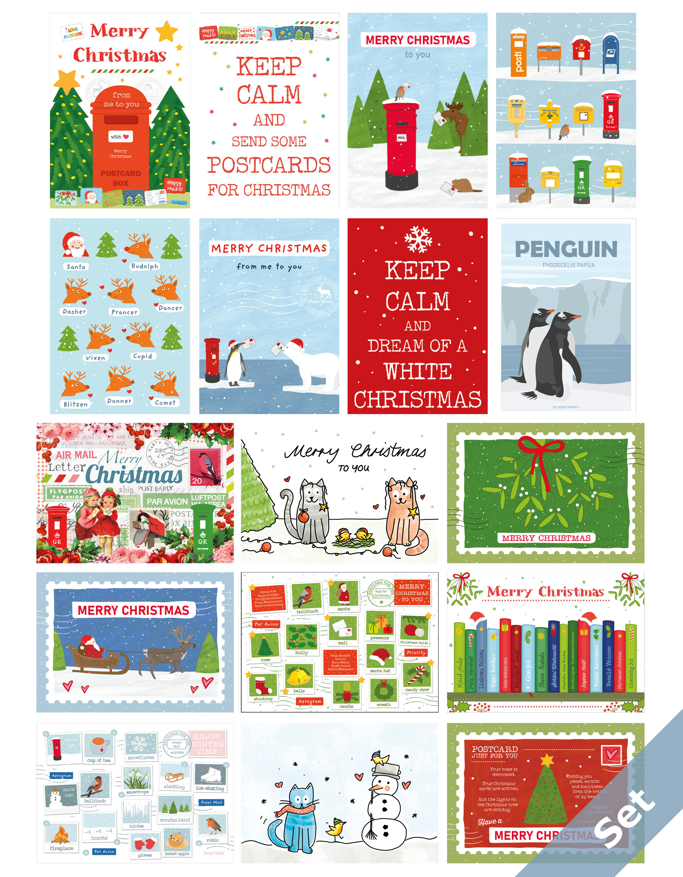 The Great Winter-Christmas Postcard Set 2025 - 17 cards - International