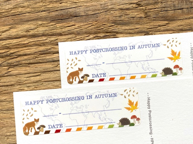 Postcard ID Sticker Set Autumn 50 pieces