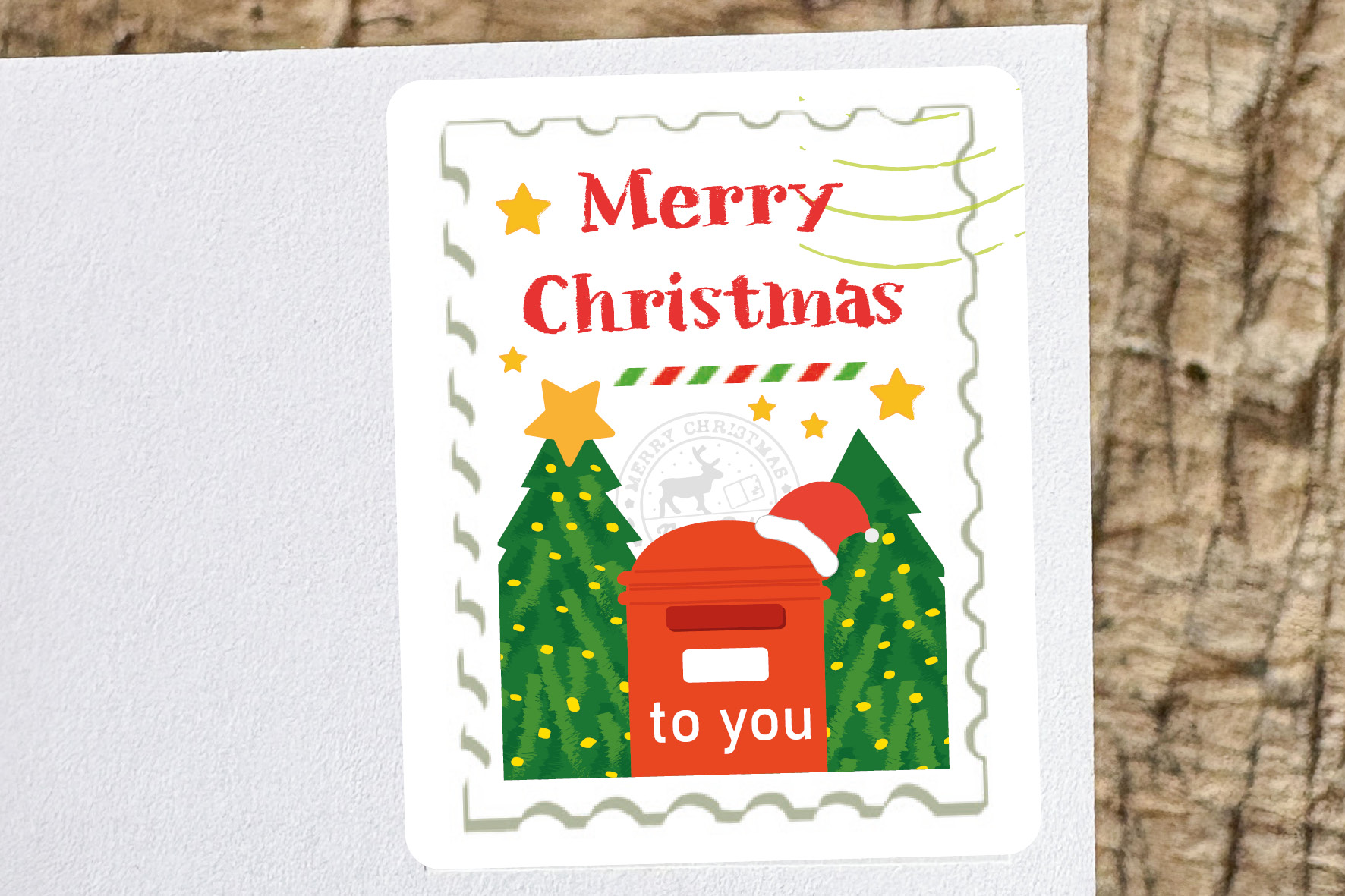 Christmas Mailbox Stamp Sticker Set