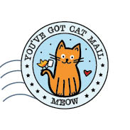 S* Sticker Postmark Cat Mail rund 5er