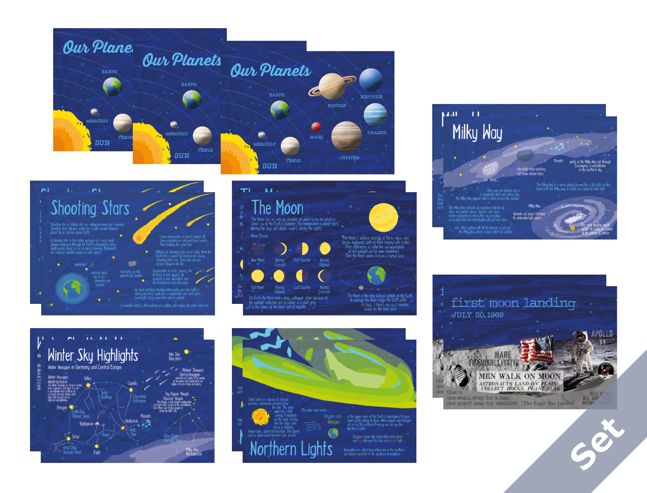 Stars & Space - set of 15 cards