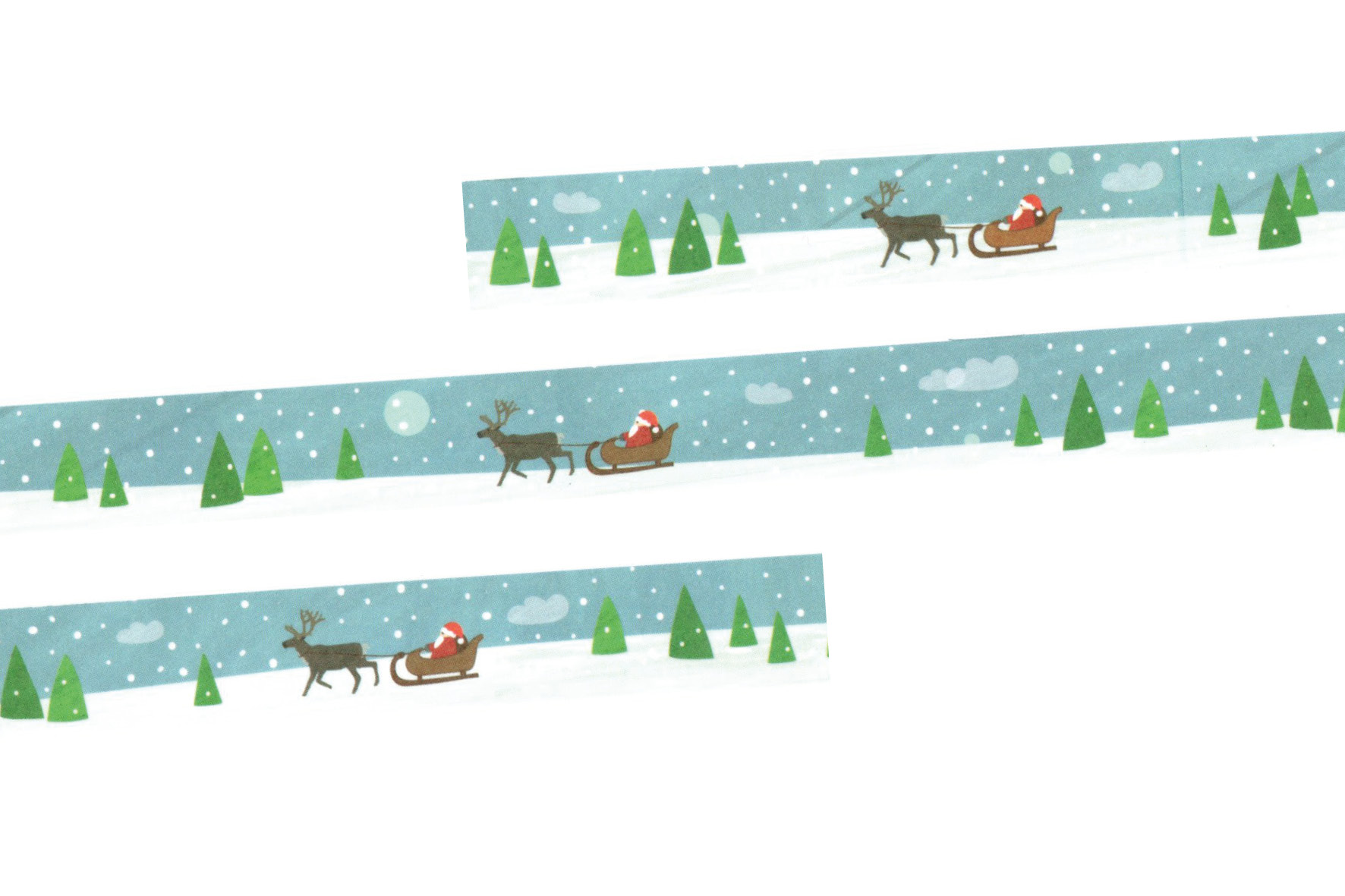 papersisters tape santa & reindeer in snow