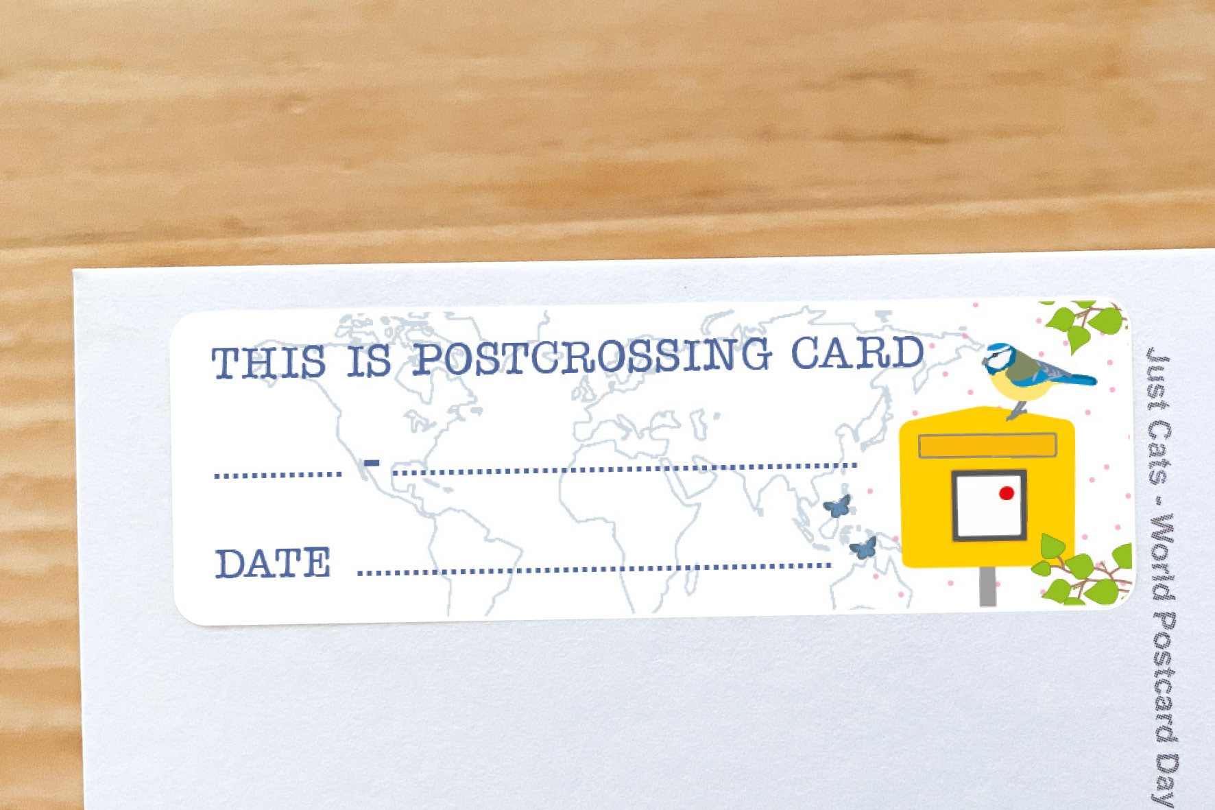 Mailbox & Bird Postcard ID Sticker Set 