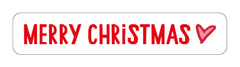 S* Sticker Merry Christmas red heart 51x10 5er
