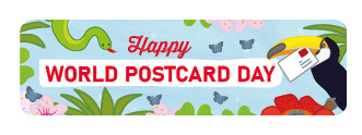 S* Sticker Happy World Postcard Day 50x15 5er