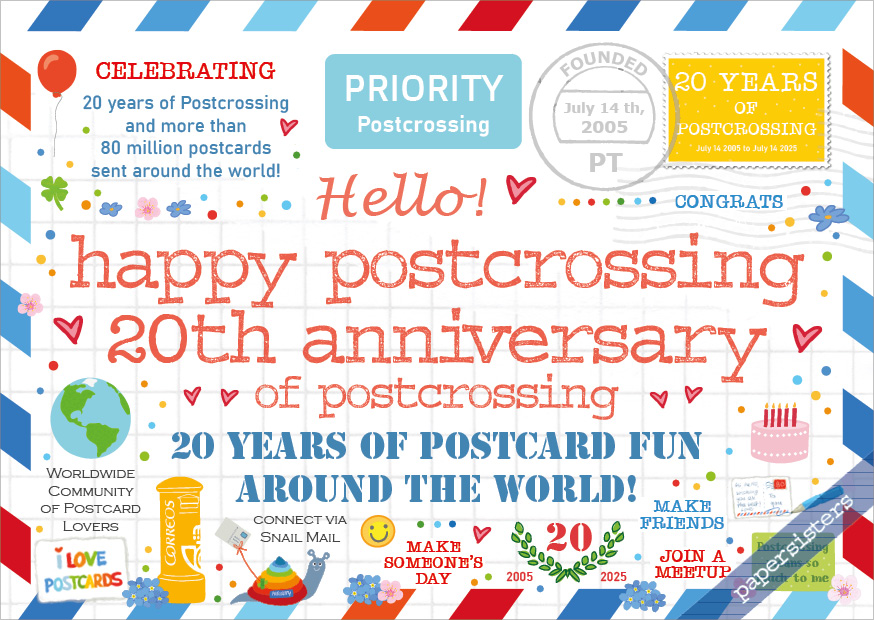 Happy Postcrossing - 20 Years of Postcrossing Happy Postcrossing - 20 Years of Postcrossing
