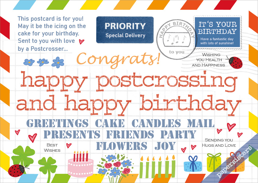 Happy Postcrossing - Happy Birthday