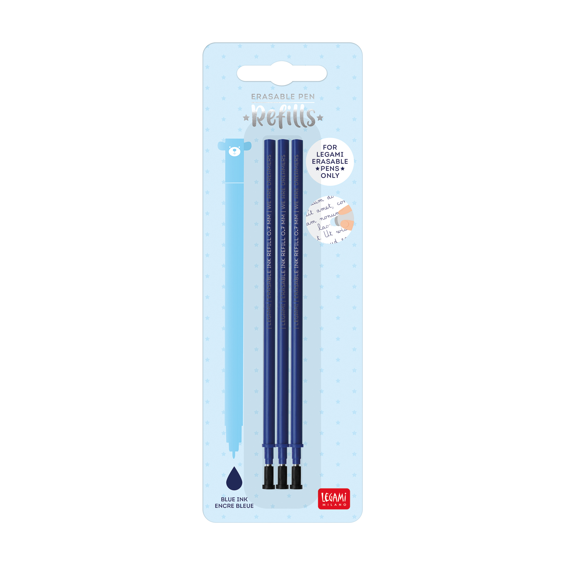 Refills for erasable pen blue