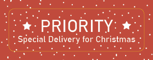 S* Sticker Priority Christmas - rot 5er