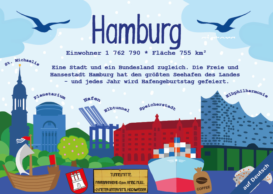 papersisters-Postkarte-Bundesland-Hamburg-deutsch Hamburg - German Landmark Series