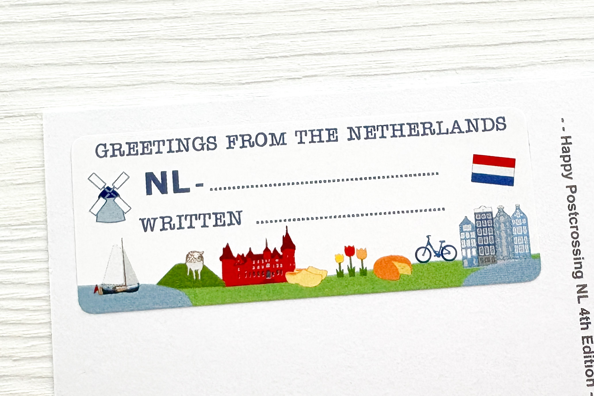 Greetings from NL Postcard ID Sticker Set