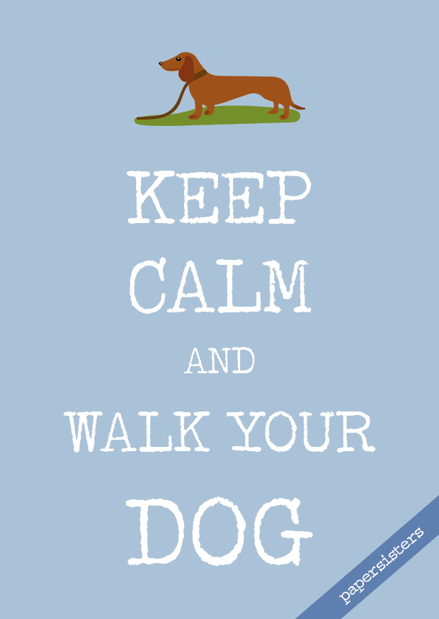 papersisters-Keep-calm-walk-your-dog-postcard-Postkarte Keep calm and walk your dog