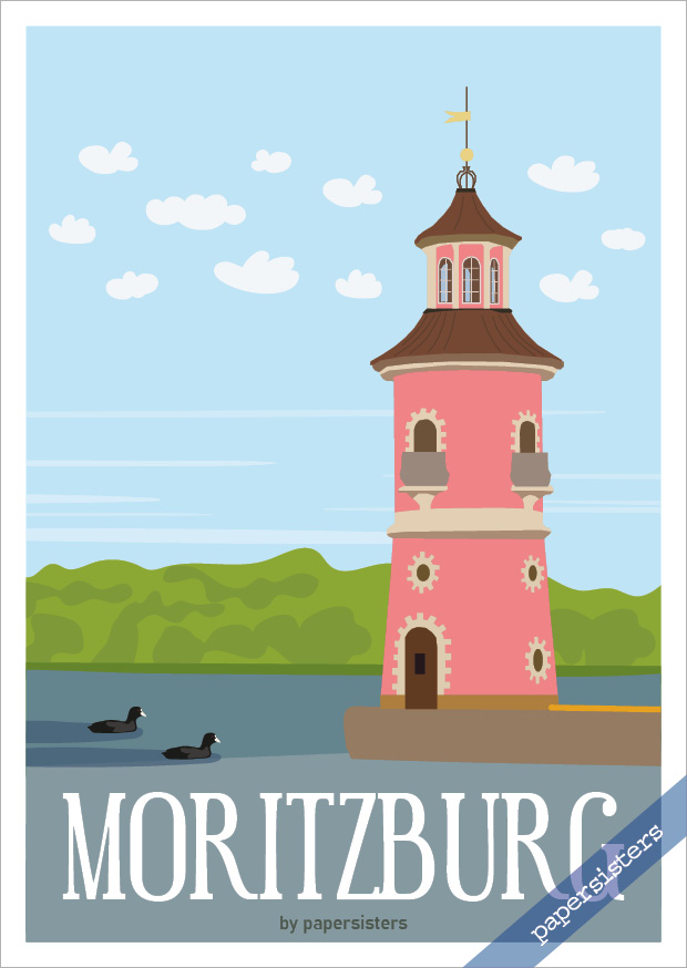 papersisters-Postkarte-Leuchtturm-Moritzburg Travel Leuchtturm Moritzburg