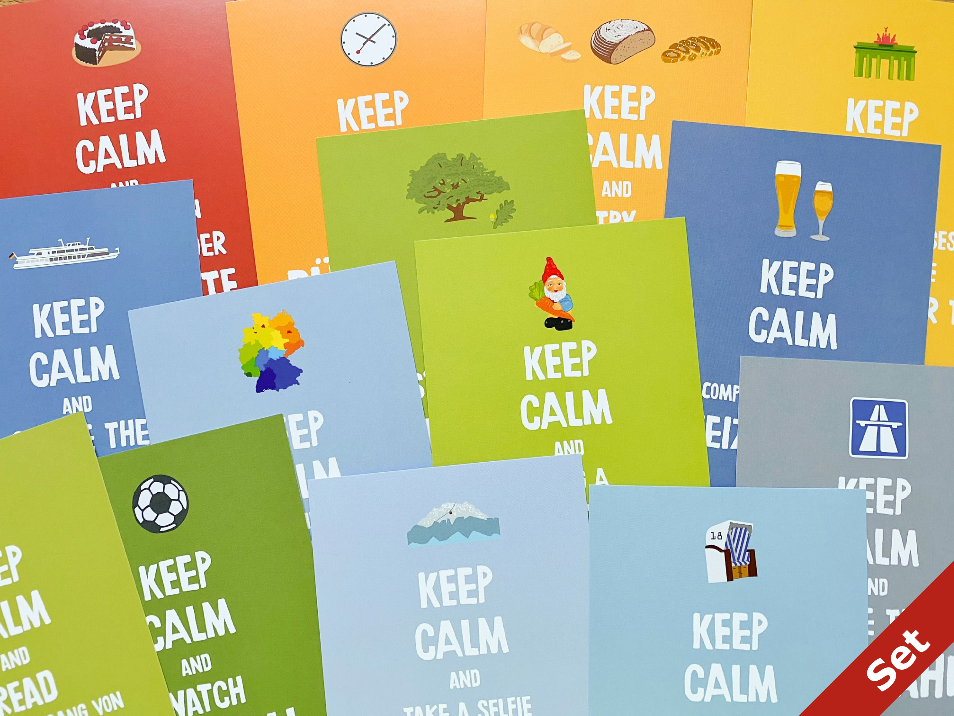 "Keep calm and discover Germany" - Set 15 cards