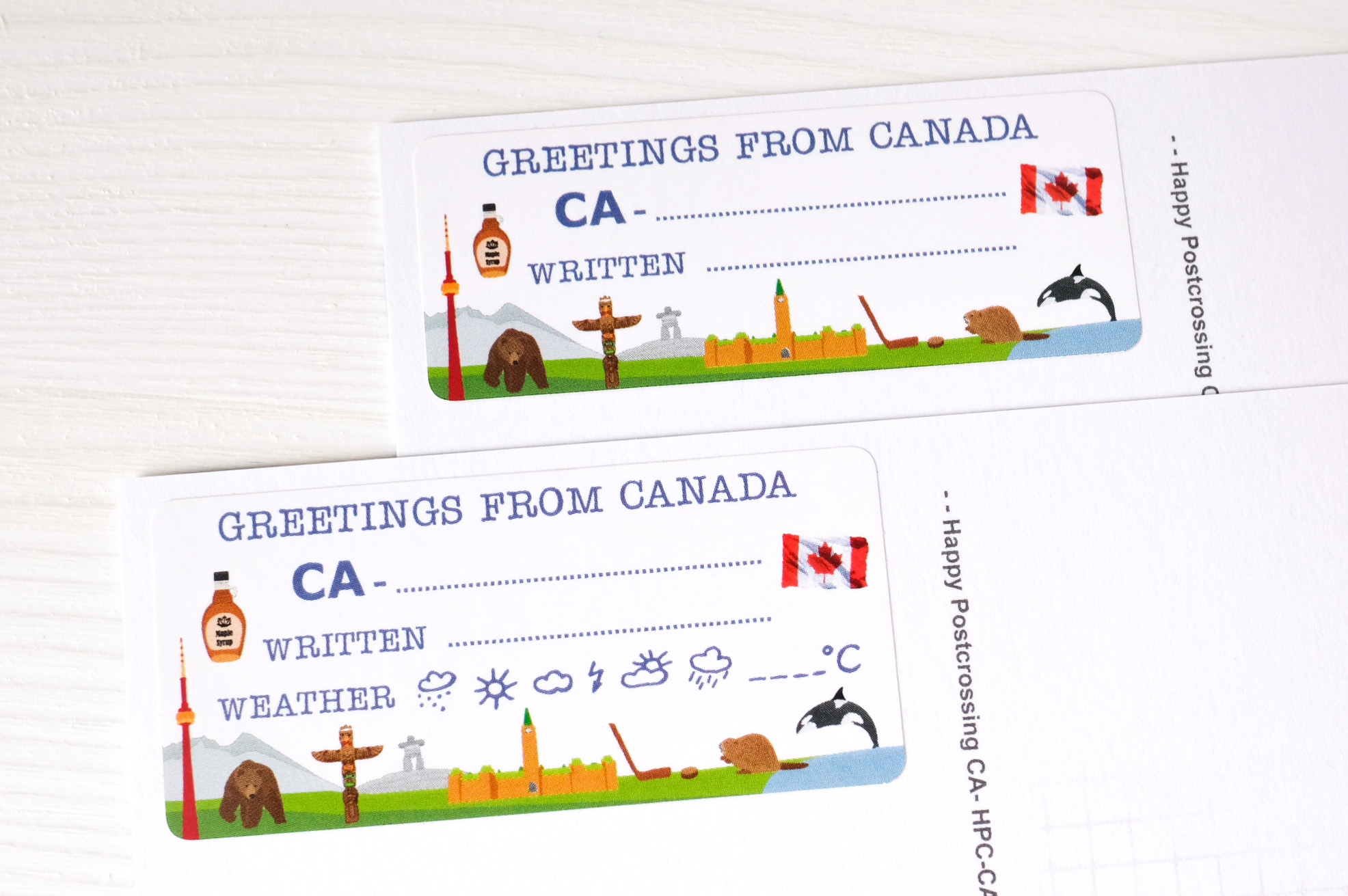 Greetings from Canada Postcard ID Sticker Set 40 pieces