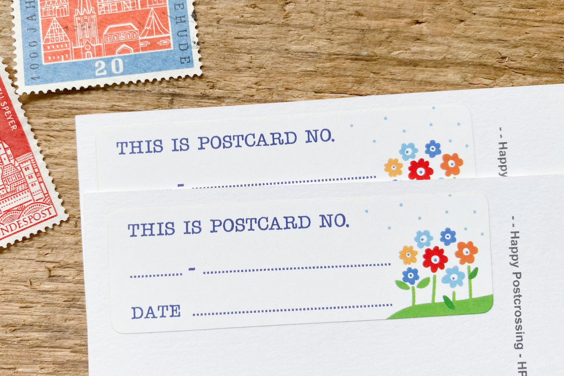 Postcard ID Sticker Set Flower 50 pieces