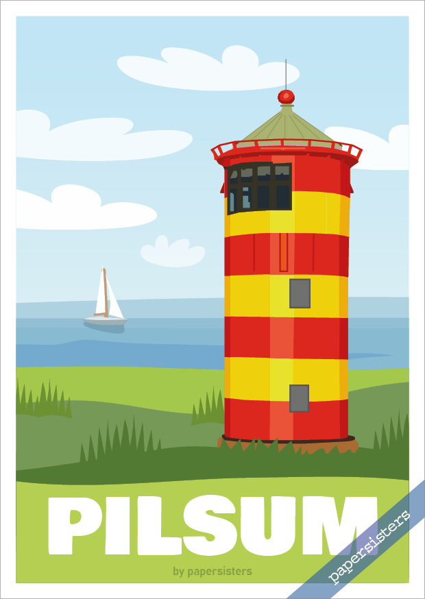 papersisters-Postkarte-Leuchtturm-Pilsum