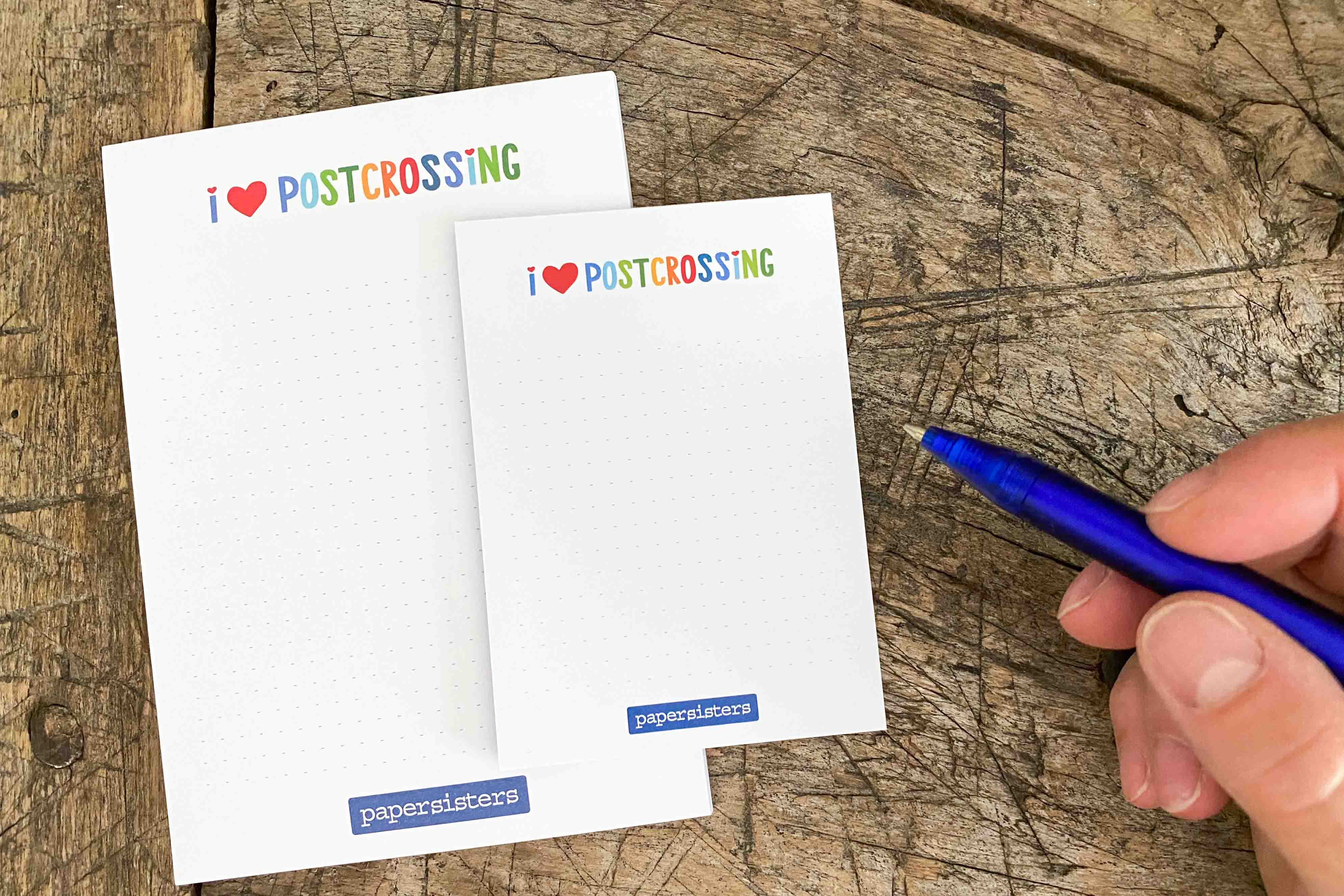 Notepad Duo "I love Postcrossing" small and large