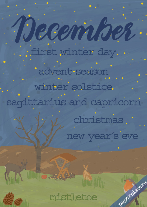 papersisters-December-Postcard-Dezember-Postkarte-Monate-Jahr-Months-Year Dezember