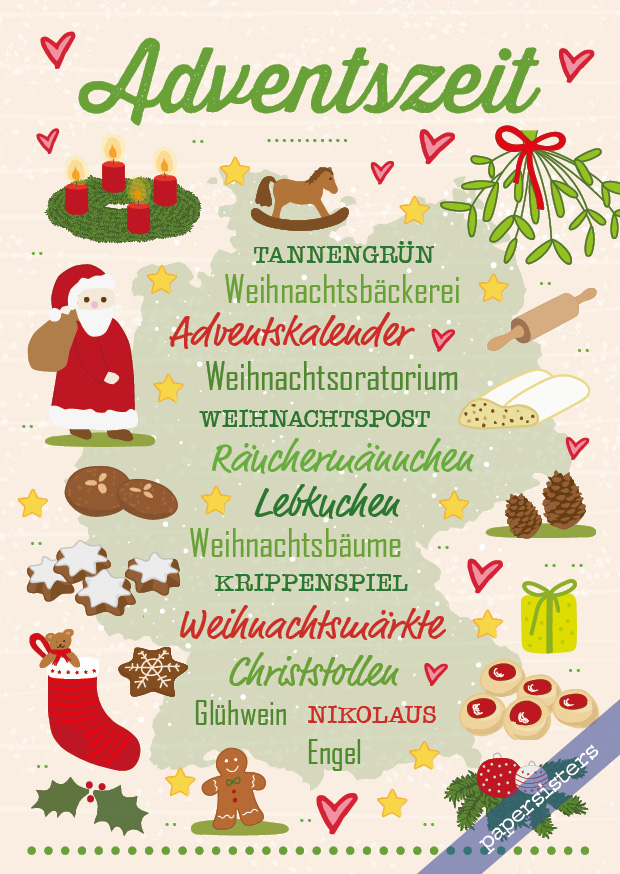 papersisters-Postkarte-Adventszeit Enjoy Adventszeit