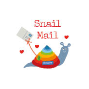 S* Sticker Snail Mail 25mm rund 5er