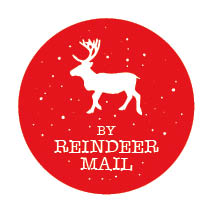 S* Sticker Reindeer Mail rund 3cm 5er