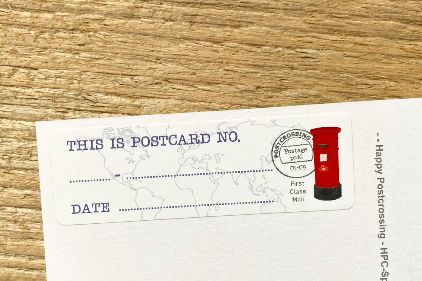 Postcard ID Sticker Set Red Mailbox 50 pieces