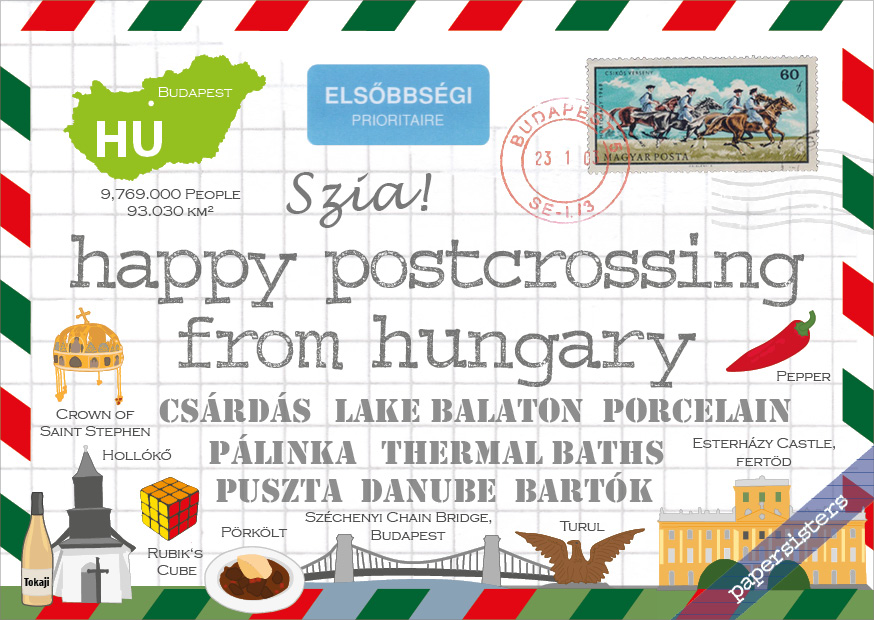 papersisters-Happy-Postcrossing-from-Hungary-HPC-HU-Postcard-Series Happy Postcrossing HU