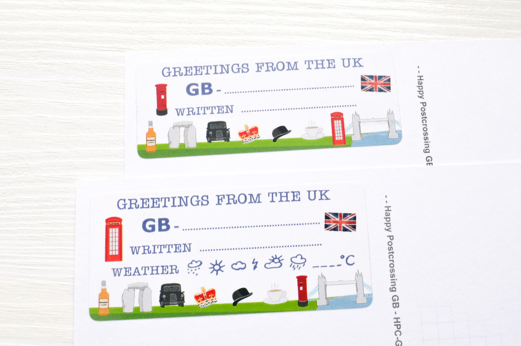 Greetings from the UK Postcard ID Sticker Set