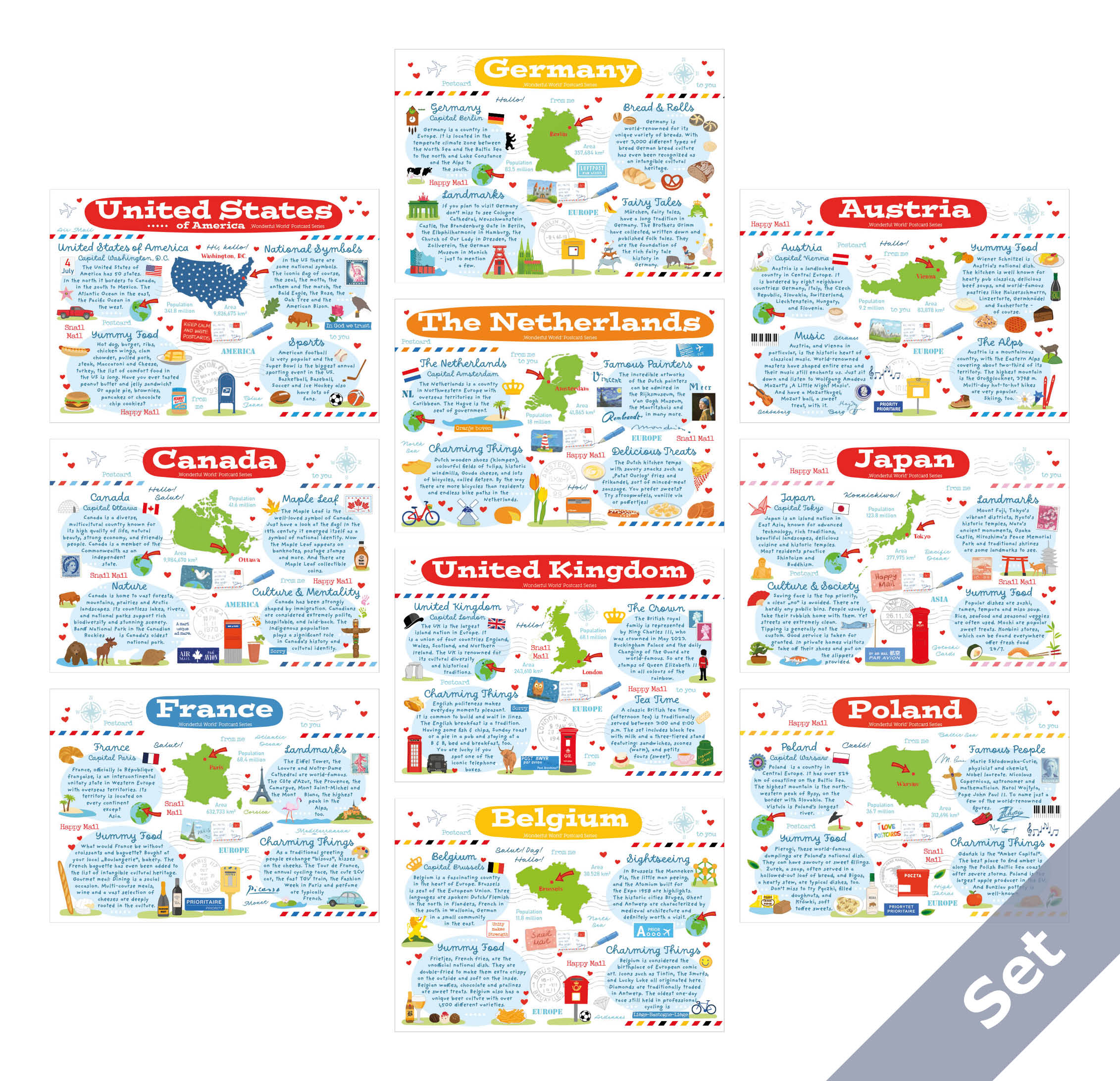 Wonderful World 1 - Set 10 Postkarten