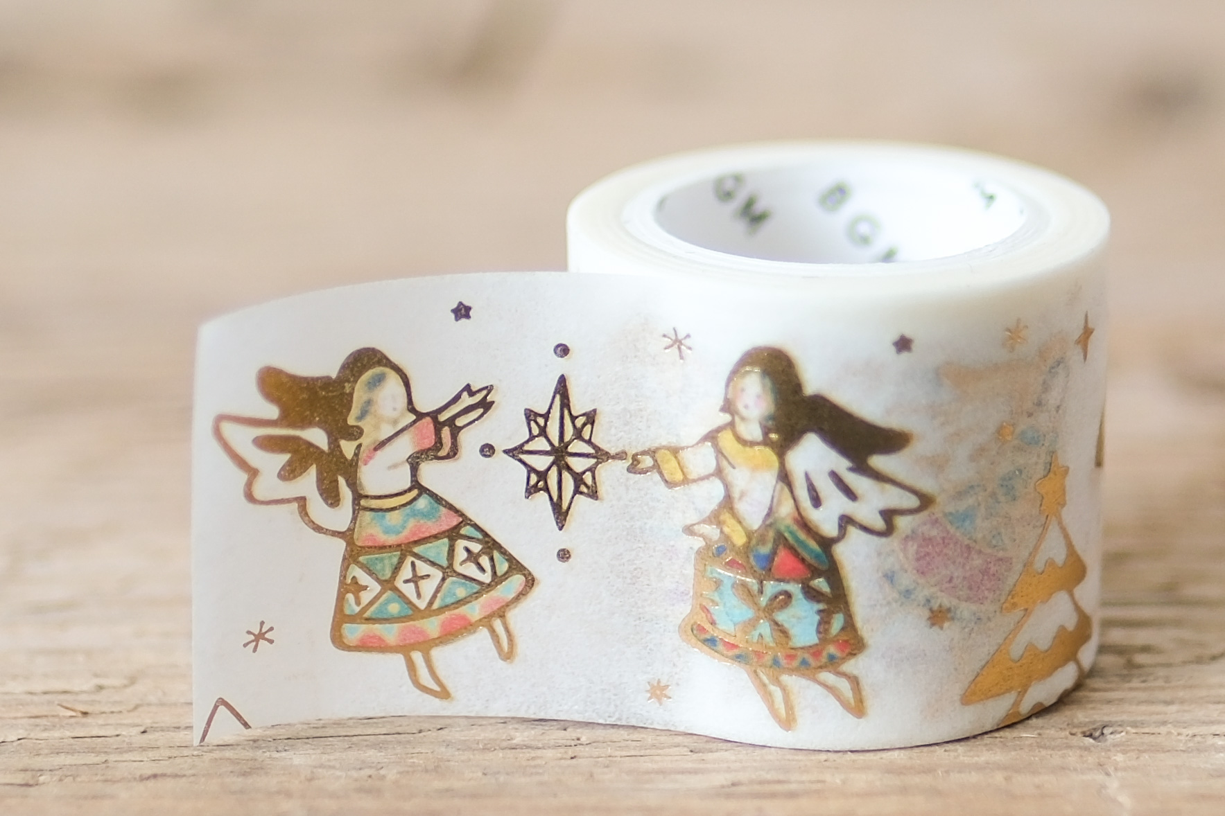 Masking Tape Glitter Christmas Angels