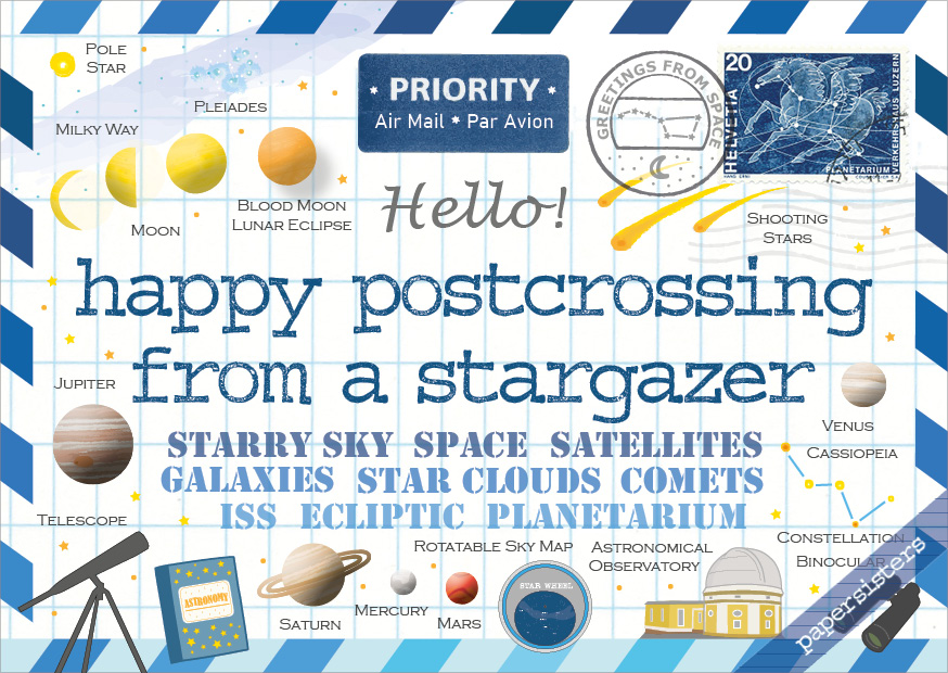Happy Postcrossing - Stargazer