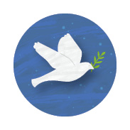 S* Sticker Dove of Peace 25mm rund 5er