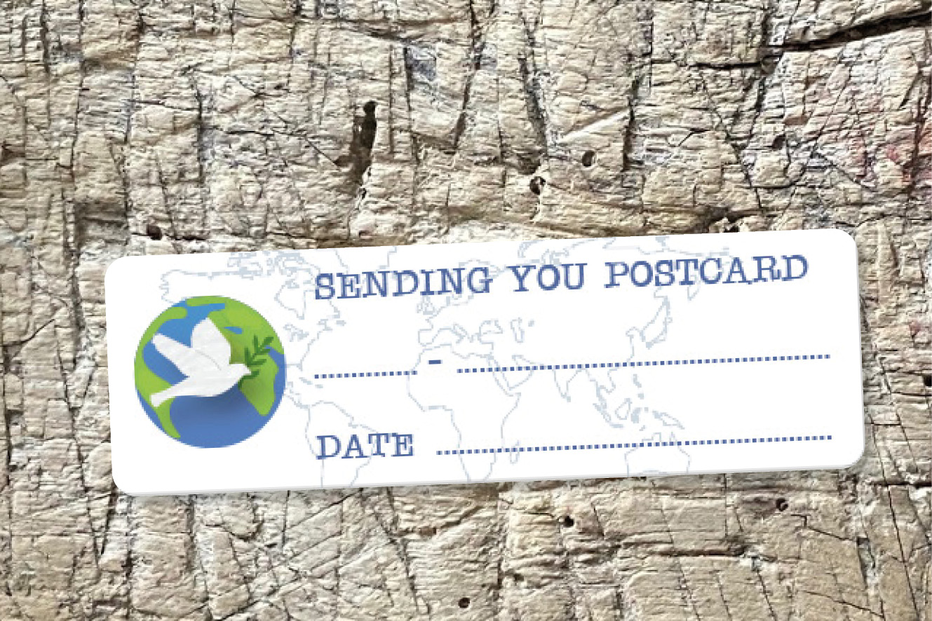 Postcard ID Sticker Set Dove of Peace 