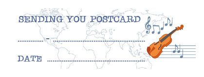 S* Sticker Postcard ID Violin 65x21 5er