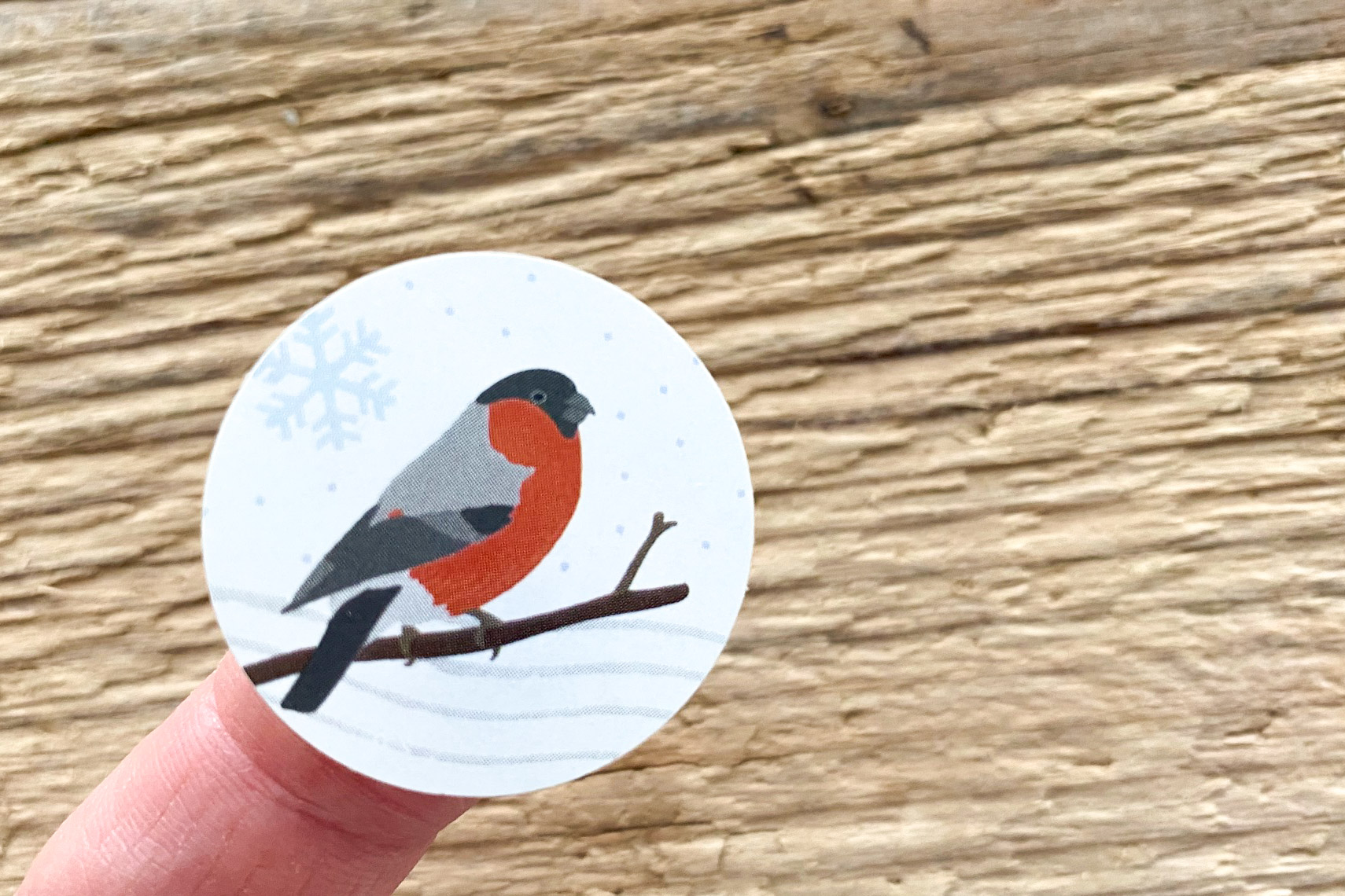 Bullfinch Sticker Set round 40 pieces