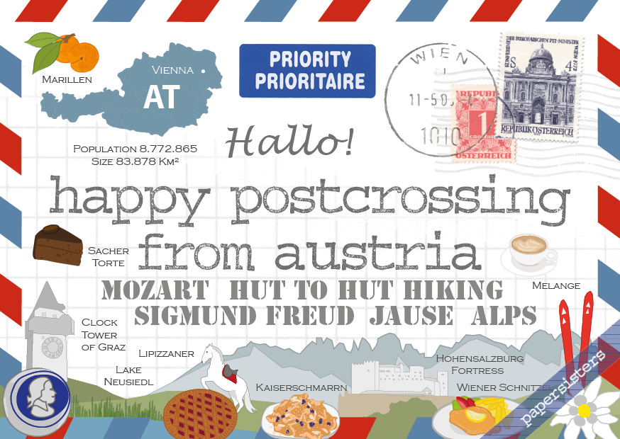 papersisters-Postkarte-Happy-Postcrossing-from-Austria-HPC-AT-III Happy Postcrossing AT - 3rd Edition
