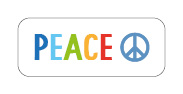 S* Sticker Peace & Peace Sign 25x10 5er