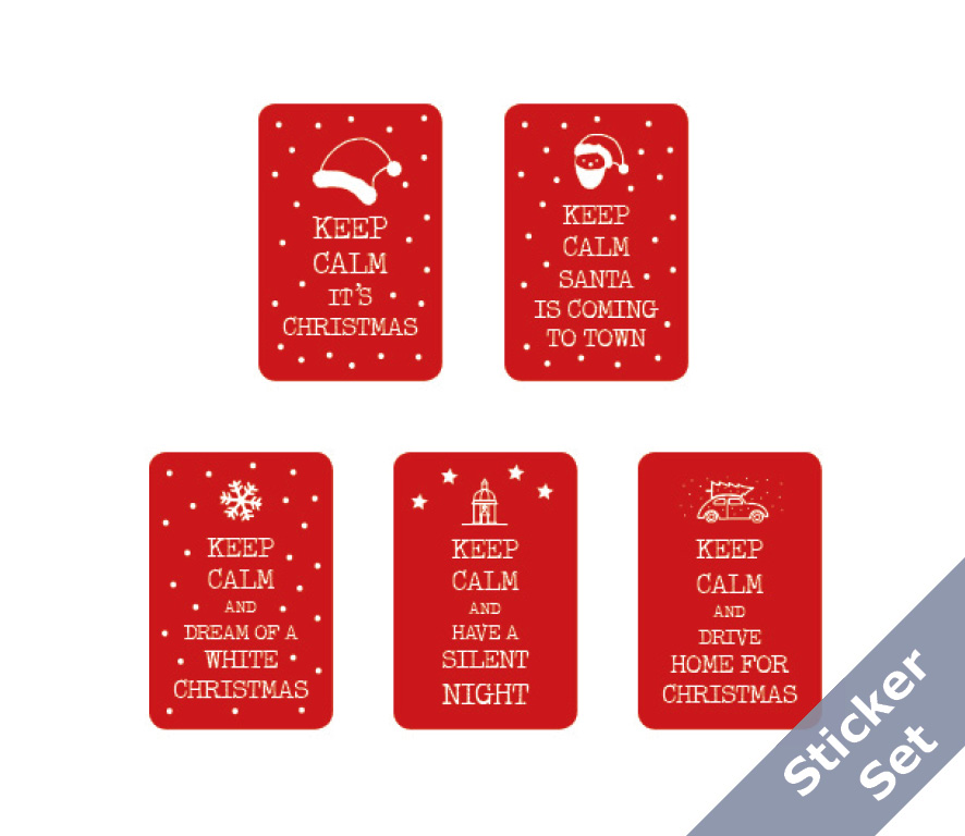 "Keep Calm" Christmas Sticker Set 50 Stück