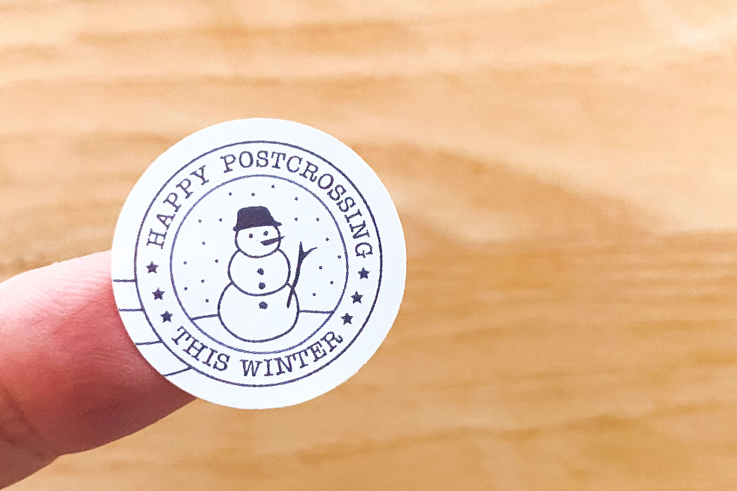 Postmark-Happy-Postcrossing-Winter-papersisters-Sticker-3