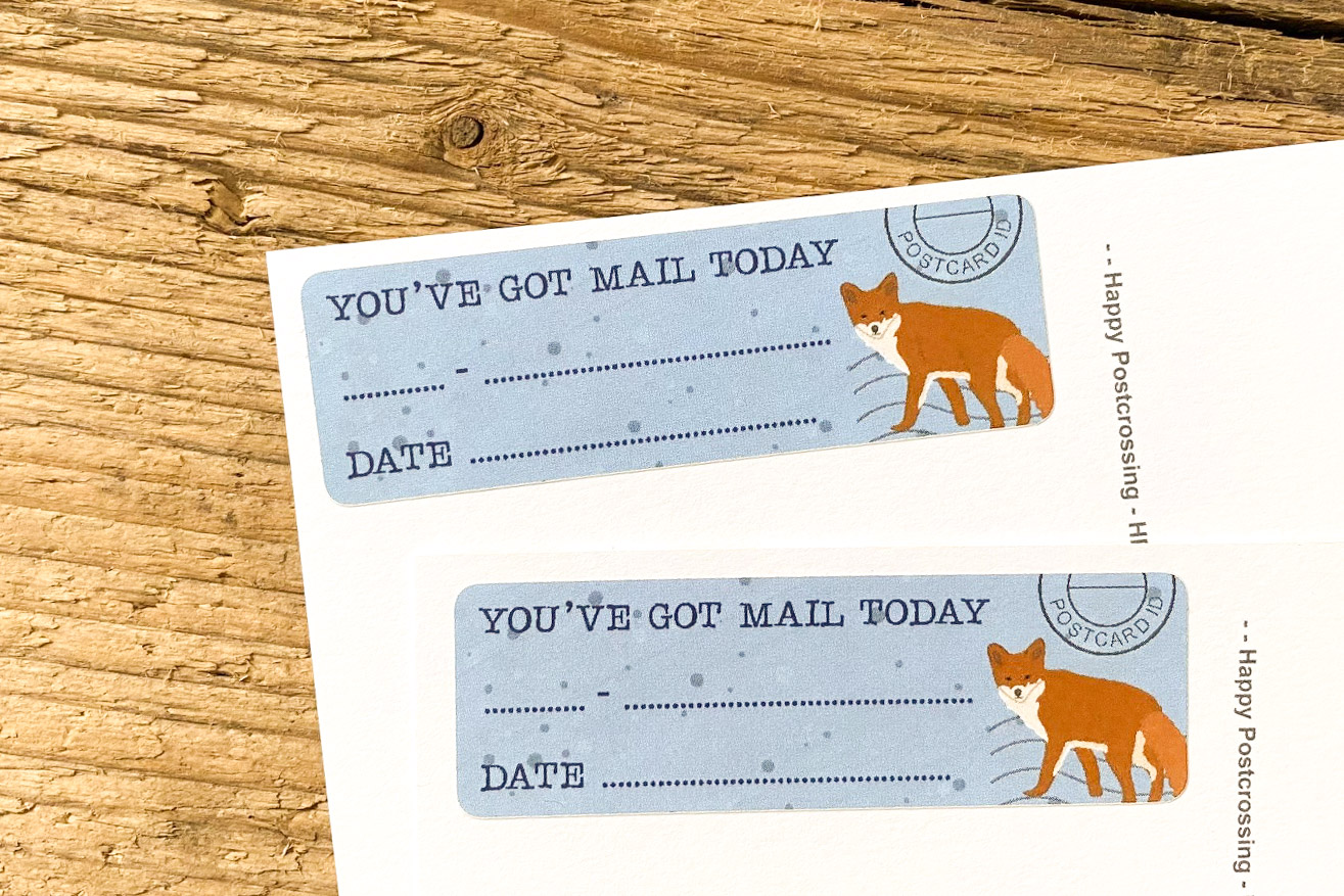 Postcard ID Sticker Set Fox 50 pieces