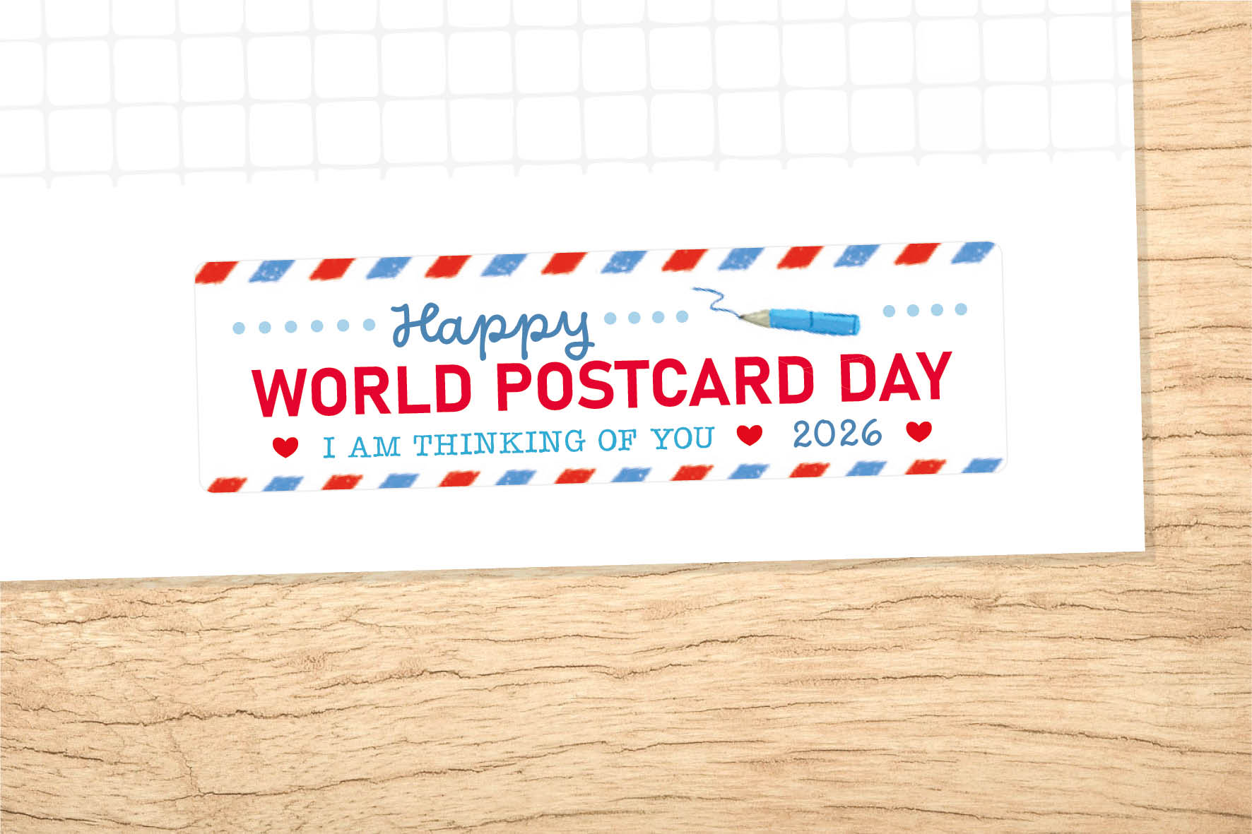 Happy World Postcard Day 2026 Sticker Set