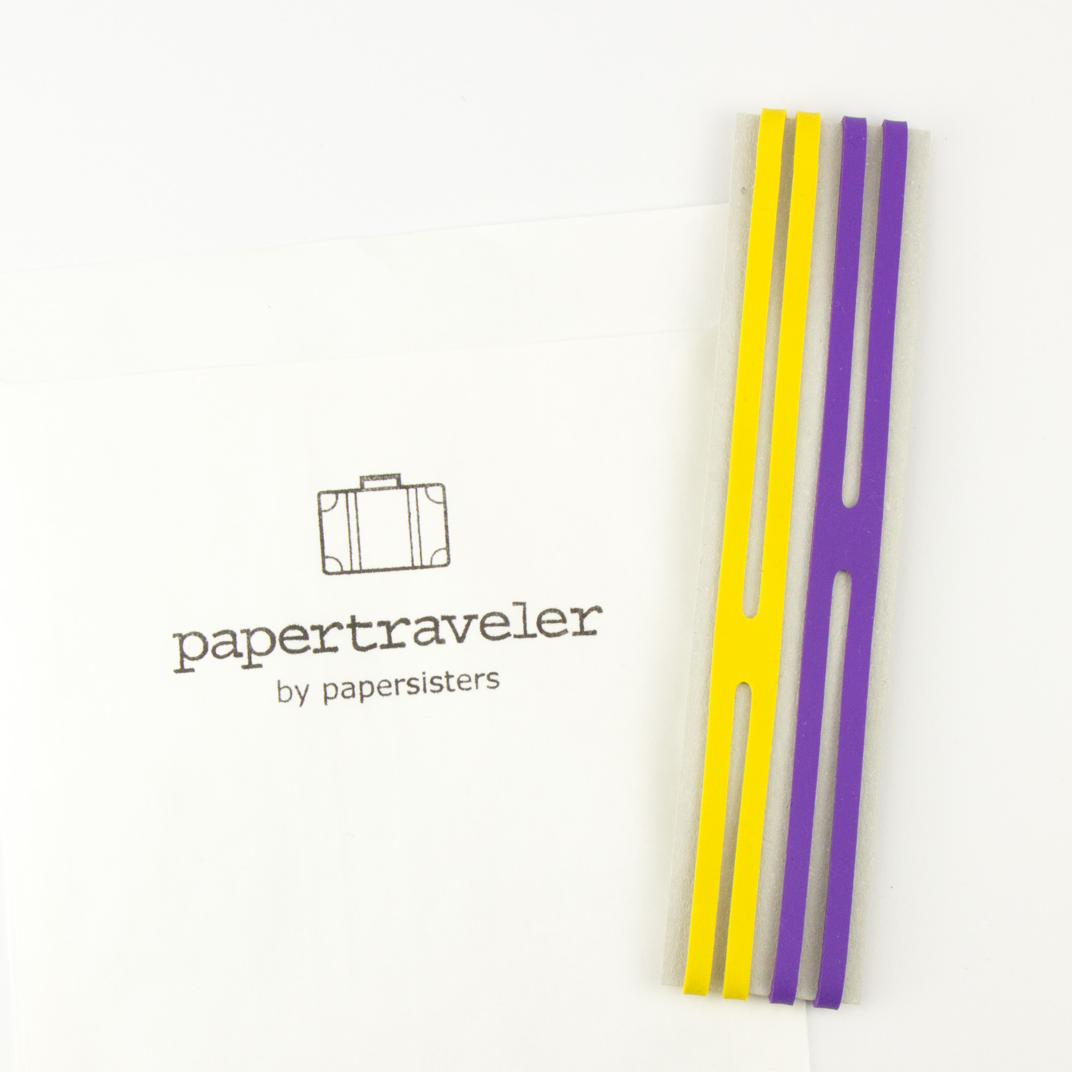 Rubber bands for papertraveler by papersisters - yellow and purple