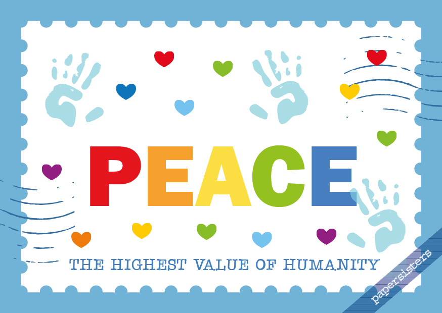 Postcard Peace &  Humanity Stamp Europa