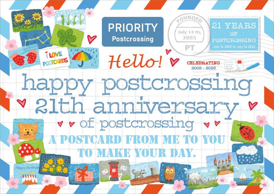 Happy Postcrossing - 21 Years of Postcrossing