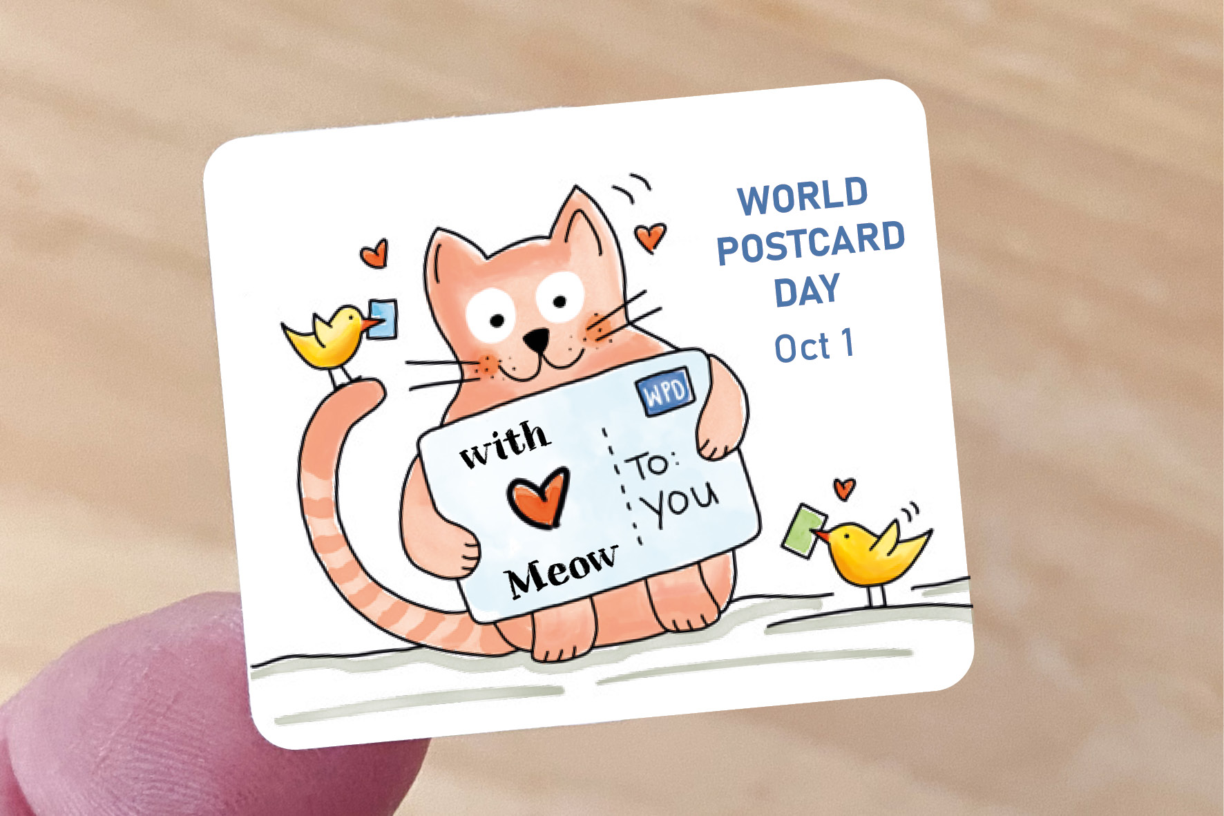 Just Cats World Postcard Day Sticker Set  Just Cats World Postcard Day Sticker Set
