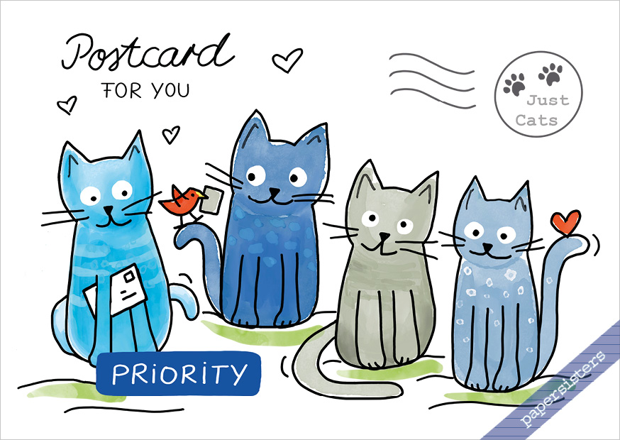 papersisters-Postkarte-Just-Cats-Postcard-Cat-Card Just Cats - Cat Card