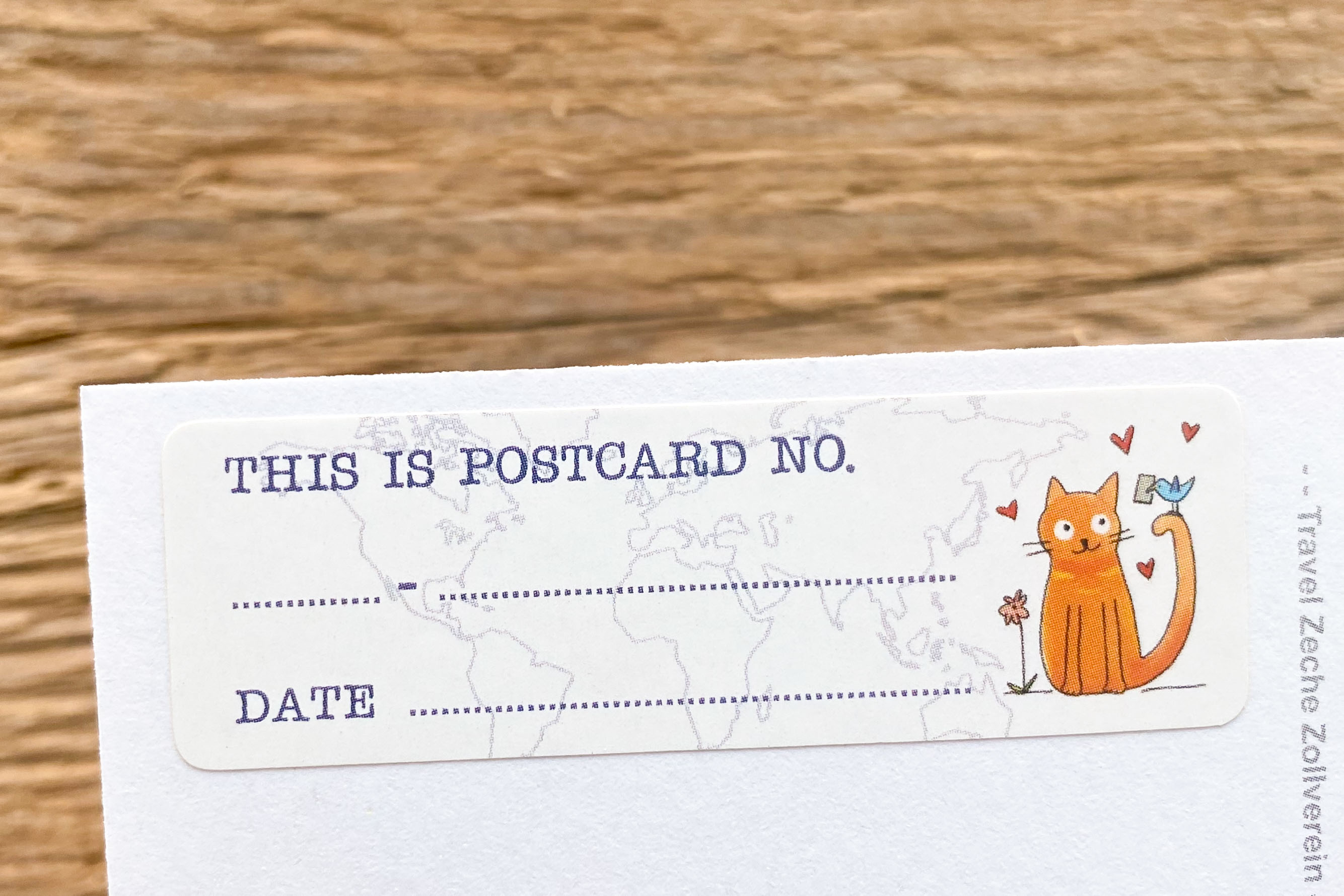 Postcrossing Cat & Bird Postcard ID Sticker Set 